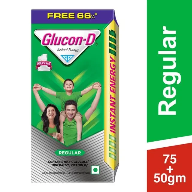 Glucon-D Instant Energy Health Drink - Regular, 75 g (Get 50 g Free)-1.webp